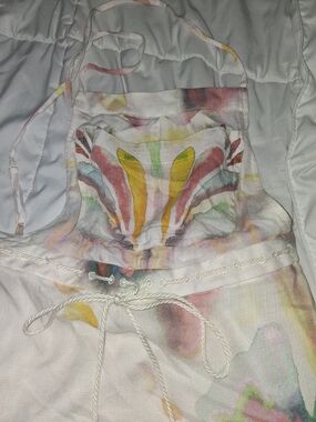 Free People White Multi-Color Watercolor Maxi Dress